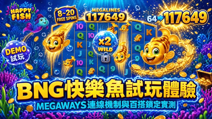 BNG快樂魚試玩體驗：MEGAWAYS連線機制與百搭鎖定實測