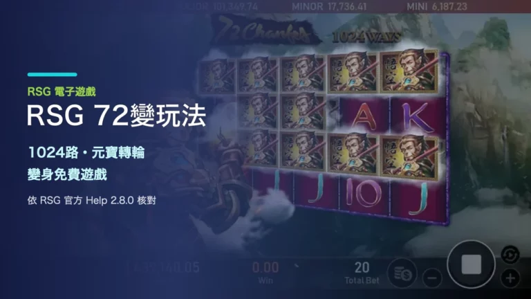 RSG 72變玩法|1024路、元寶轉輪與變身免費遊戲